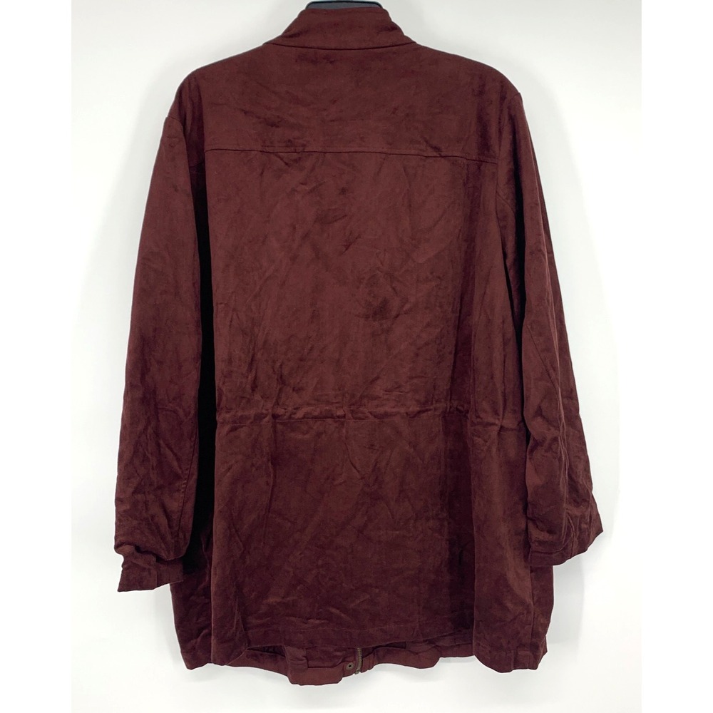 Linea Louis Dell'Olio Jacket Womens Plus 3X Zip Front Button Snap Faux Suede - Picture 8 of 10